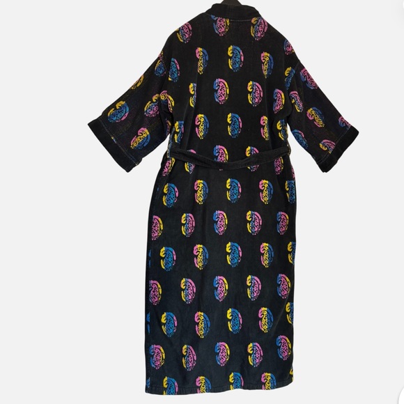 VTG Christian Dior Monsieur Robe – 80s Abstract Paisley Terry Cloth Bathrobe O/S - Picture 7 of 11